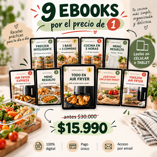 9 ebooks por el precio de 1: dejá de preguntarte “¿qué hago de comer?”